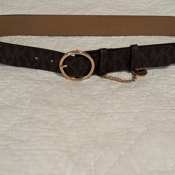 Michael Kors Accessories - Michael Kors Dark Brown Belt with‎ Gold Chain Detail